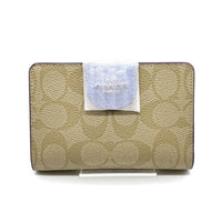 COACH コーチ C0082 シグネチャー 二つ折り財布 PVCレザー カーキ ブルー 福生店