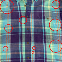 Eddie Bauer エディーバウアー 黒タグ 香港製 マドラスチェック ボタンダウン 半袖シャツ パープルxブルー sizeL 瑞穂店