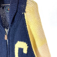 CHAPS RALPH LAUREN チャップスラルフローレン ジップアップ カウチンセーター ネイビー sizeL 瑞穂店