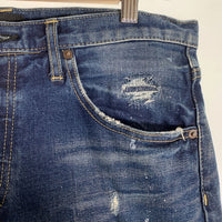 OVERDESIGN オーバーデザイン ダメージ/リペア加工 テーパードデニムパンツ インディゴ 048-816-4320 Size 34 福生店