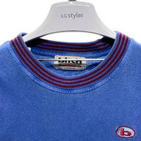 bitch skatebords ビッチ スケートボードズ 90's 首元ストライプ 胸ワンポイント Tシャツ ブルー sizeL 瑞穂店