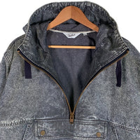 Woolrich ウールリッチ CORDURA DUCK ANORAK コーデュラ ダック アノラックフーディー ケミカルウォッシュ インディゴブラック コットン ナイロン WJOU0158 Size L 福生店