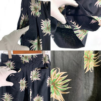CALEE キャリー 21SS flower pattern linen tapered pants フラワーパターン リネンテーパードパンツ ブラック Size L 福生店