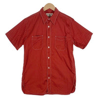 SUGAR CANE シュガーケーン ウォバッシュストライプ ワークシャツ 半袖 レッド SC38452 Size M 福生店