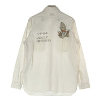 BUZZ RICKSONS バズリクソンズ U.S.N. JOLLY ROGERS シャンブレーシャツ ホワイト size15-15 1/2 瑞穂店