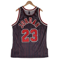 90's Champion チャンピオン Chicago Bulls シカゴ・ブルズ マイケルジョーダン タンクトップ ユニフォーム ブラック レッド ストライプ USA製 Size 48 福生店