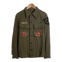 50's U.S.ARMY 米軍 WOOL SHIRTS ウールシャツ スカ刺繡 オリーブ OG-108 クロスヨーク プリーツ Size M 相当 福生店