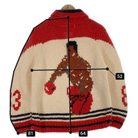 CANADIAN SWEATER カナディアンセーター ボクシング柄 ジップアップ カウチンセーター レッド Size 40 福生店