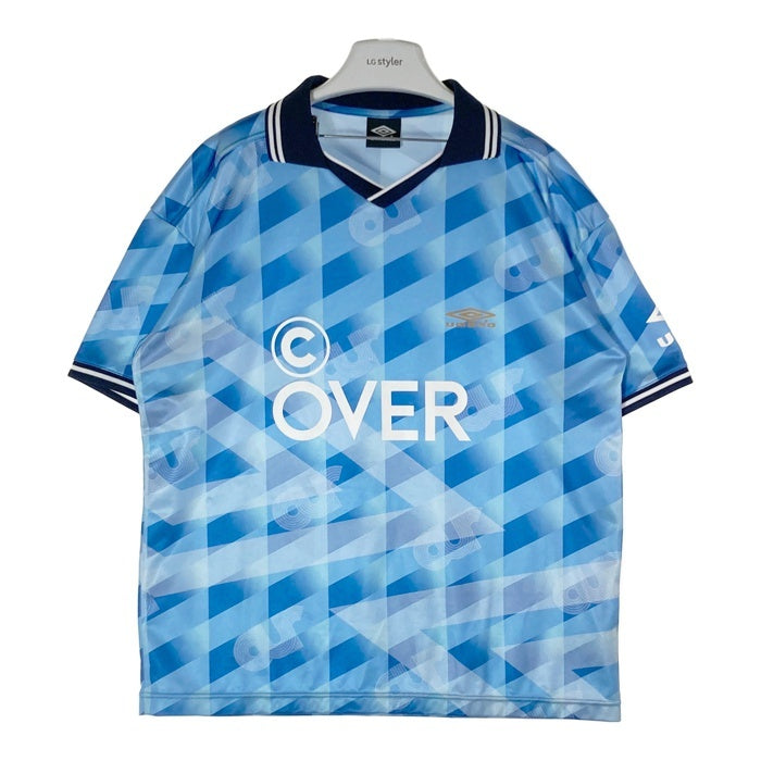 UMBRO × (C)OVER FOOT BALL SHIRT アンブロ コラボ UMBRO アンブロ ×(C)OVER FOOTBALL SHIRT ブルー 総柄 sizeM 瑞穂店