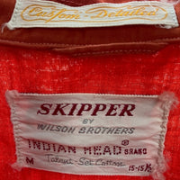 SKIPPER by WILSON BROTHERS スキッパー ウィルソンブラザーズ 50's 前後チェーン刺繍 オープンカラー 半袖シャツ オレンジ sizeM 瑞穂店