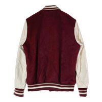 glamb グラム 袖フェイクレザー ウールスタジャン ダブル GB15WT/JKT11 バーガンディー Size 4 瑞穂店