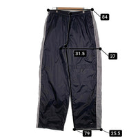 90's NIKE ナイキ サイドライン ポリエステル ナイロン イージーパンツ ブラック グレー ニーポケット タイ製 Size XL 福生店