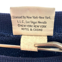 90's NEW YORK NEW YORK HOTEL&CASINO ニューヨーク ニューヨーク ホテル&カジノ プリント クルーネックスウェットトレーナー ネイビー Size XL 瑞穂店
