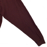 80's STUSSY ステューシー モックネック ボーダーポケットロングスリーブTシャツ ブラウン ネイビー USA製 黒タグ Size L 福生店