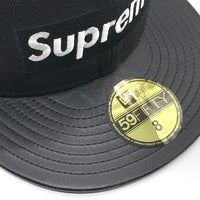 SUPREME シュプリーム 12AW Leather Visor Box Logo New Era レザーバイザー ボックスロゴニューエラ ベースボールキャップ ブラック Size 8 (63.5cm) 福生店
