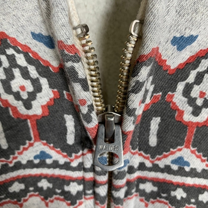 美品 ウエアハウス 雪柄スウェット 水色 M CUSHMAN クッシュマン（Cushman）雪柄ハーフジップスウェット