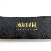 MORGAN HOMME モルガン スタッズ あぶり出し レザー ベルト ブラック 瑞穂店