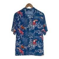 Michael Gerald ミカエルジェラルド レーヨン アロハシャツ ブルー オオハシ Size S 福生店