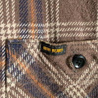 IRON HEART アイアンハート UHF スラブチェック 長袖 フランネル ウエスタン シャツ ブラウン IHSH-431 Size L 福生店