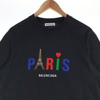 BALENCIAGA バレンシアガ 20SS Paris Tee プリントTシャツ ブラック FT18 594599 TGV43 Size XS 福生店