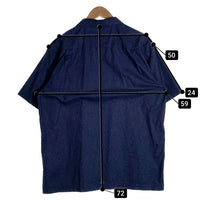 FRESHJIVE フレッシュジャイブ TRABAJERO SHIRT ジップアップ コットンシャツ 半袖 ネイビー ワンポイント刺繡 サザビーリーグ Size L 福生店