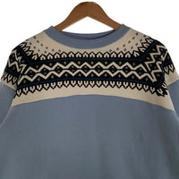 American Dream アメリカンドリーム 雪柄 クルーネックスウェットトレーナー サックスブルー Size L 福生店