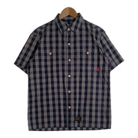 WTAPS ダブルタップス 16SS UNION S/S SHIRT コットン チェックシャツ 半袖 ネイビー 161GWDT-SHM08 Size M 福生店