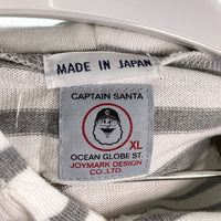 CAPTAIN SANTA キャプテンサンタ ボーダー パーカー ホワイト グレー sizeXL 瑞穂店