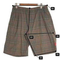 80-90's STUSSY ステューシー チェック柄 イージーショートパンツ グリーン コットン USA製 Size M 福生店