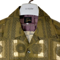 Needles ニードルズ S/S Classic Shirt クラシックシャツ 開襟 半袖 ジャカード オリーブ MR135 Size M 瑞穂店