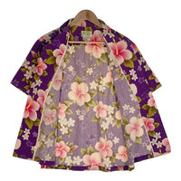 70’s Ui-Maikai 総柄 オープンカラー ハワイアンシャツ アロハ パープル アロハ Size M-L 相当 福生店