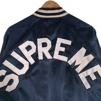 Supreme シュプリーム 13SS Champion チャンピオン Satin Jacket サテンジャケット スタジャン ネイビー Size S 福生店