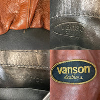 VANSON バンソン TJV USA製 レザー チームジャケット ブラウンxブラック size42 瑞穂店