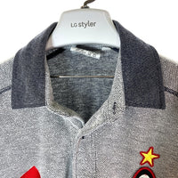 LOTTO ロット 90's ACミラン ポロシャツ 胸刺繍 グレー sizeXL 瑞穂店