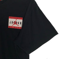 90's NIKE ナイキ AIR JORDAN エアジョーダン プリントTシャツ ブラック イラスト 銀タグ Size L 福生店