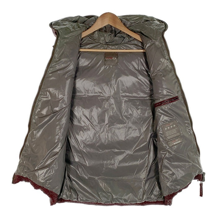 DUVETICA デュベティカ フード ダウンベスト ワインレッド 代理店タグ