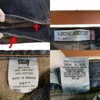 Levi's リーバイス 567 Loose Boot Cut ルーズブーツカット デニムパンツ インディゴ ボタンフライ メキシコ製 Size 34×34 福生店