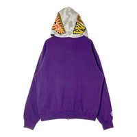 A BATHING APE アベイシングエイプ 初期フランケンタグ NFS限定 SHARK HOODIE WIDE FULL ZIP DOUBLE HOODIE シャーク フルジップパーカー パープル sizeL 瑞穂店