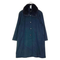 PURE CASHMERE ピュアカシミヤ カシミヤ100% フォックスファー ロングコート ブラック size9号 瑞穂店