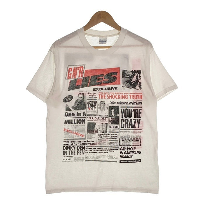 80's GUNS N ROSES ガンズアンドローゼズ GN'R LIES TEE プリントTシャツ ホワイト Spring Ford USA製  Size XL 福生店