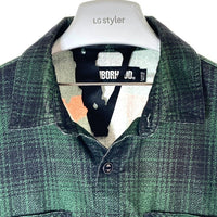 NEIGHBORHOOD ネイバーフッド VLONE ヴィーローン 191BEVLN-SHM01S NHVL.LUMBERS/C-SHIRT LS フレイム スカル チェック プリント 長袖シャツ グリーン sizeL 瑞穂店