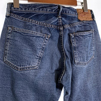 DENIME ドゥニーム 紙パッチ テーパードデニムパンツ USED加工 インディゴ オリゾンティ ボタンフライ Size 34×31 福生店