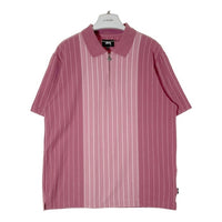 STUSSY ステューシー ハーフジップ ストライプ ポロシャツ ピンク sizeM 瑞穂店