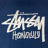 STUSSY ステューシー ハワイ限定 HONOLULU プリントTシャツ ネイビー sizeL 瑞穂店