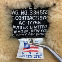 AVIREX アヴィレックス USA製 B-3 ムートン フライトジャケット ブラウン size38 瑞穂店
