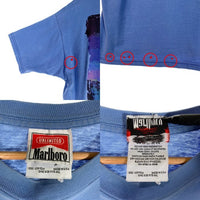 90's Marlboro マルボロ UNLIMITED コヨーテ バックプリント ポケットTシャツ ライトブルー USA製 Size F 福生店