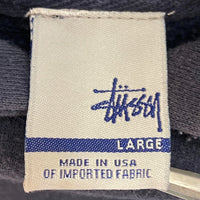 STUSSY ステューシー 銀タグ USA製 前後ストックロゴ プルオーバーパーカー ネイビー sizeL 瑞穂店