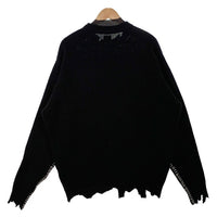 SAINT Mxxxxxx セントマイケル 22AW CLF MEN KNIT ウールニットセーター ブラック ダメージ加工 SM-A22-0000-033 Size S 福生店