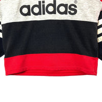 adidas アディダス デサント製 カラー切替 プルオーバーパーカー ブラックxレッド sizeM-L★汚れ有 瑞穂店