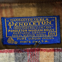 PENDLETON ペンドルトン 70's USA製 ウールシャツ 片ポケット ブラウン×グレー sizeM 瑞穂店